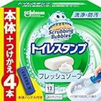 ■スクラビングバブル (Scrubbing Bubbles) トイレ掃除 トイレスタンプ 防汚 フレッシュソープの香り 本体ハンドル+詰め替え用 4本(24スタンプ分) 974円のイメージ